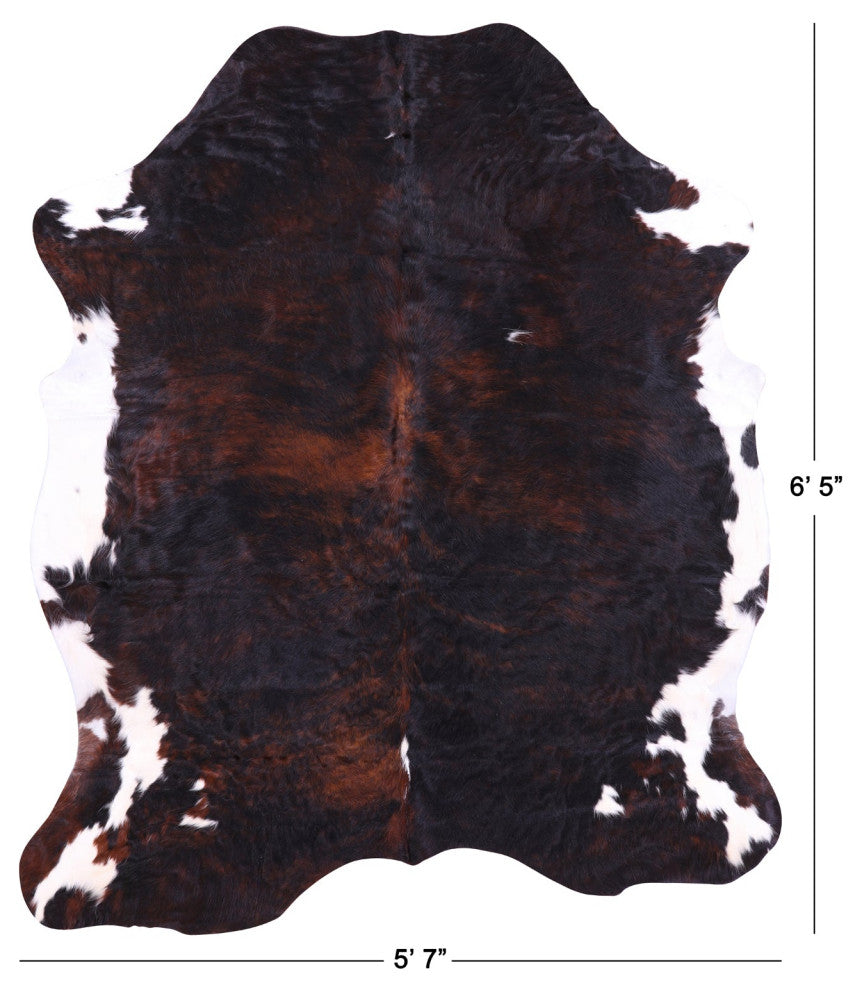 Organic Natural Hair-On Cowhide Area Rug 6' 5" X 5' 7" C1977