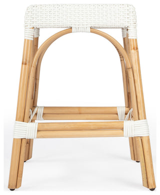 Robias Rectangular Rattan 24.5" Counter Stool, White