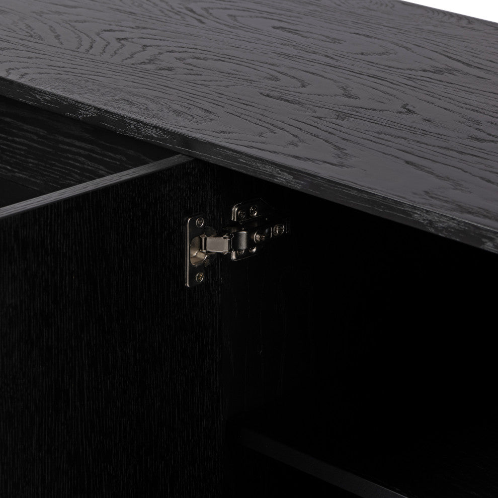 Pollard Media Console-Brushed Ebony Oak