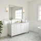 Chicago 60" Single Vanity, Glossy White, Carrara Marble