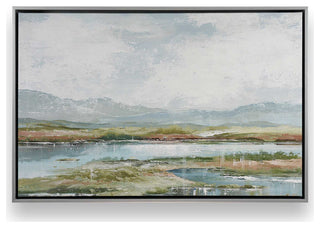 "Lakeside Afternoon Delight" - A Tranquil Waterscape for Refined Interiors