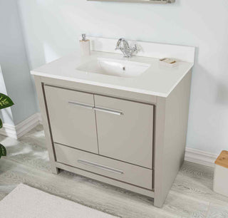 Mila Collection 36" Bathroom Vanity With Sink, Mirror, Countertop, Ash Gray