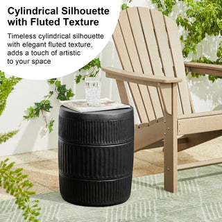 MGO Black Textured Garden Stool
