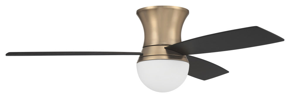 52" Daybreak, Satin Brass With Flat Black/Black Walnut Blades