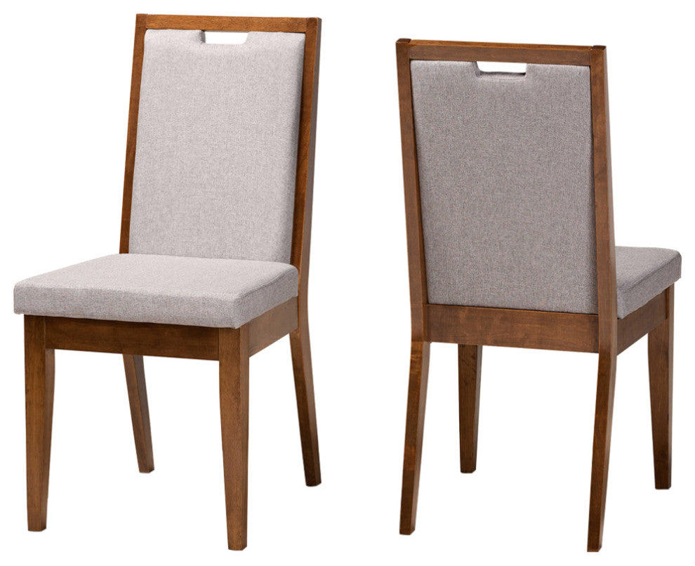 Billy Modern 2-Piece Dining Chairs, Walnut Brown