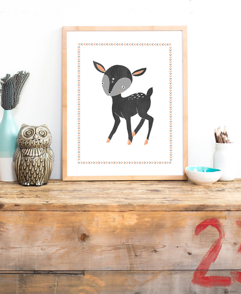 Boho Deer 18x24  Children's Wall Art Poster