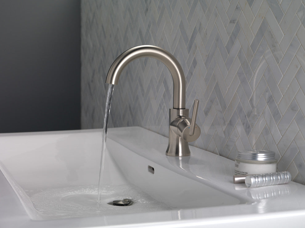 Delta Trinsic Single Handle High-Arc Bathroom Faucet, Stainless, 559HA-SS-DST