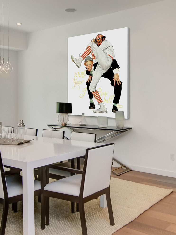 "100th Anniversary of Baseball" Print on Canvas by Norman Rockwell