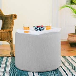 Sunbrella Outdoor Patio Bean Bag Pouf, Granite