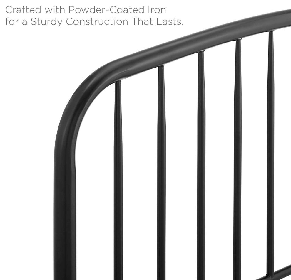 Headboard, Queen Size, Metal, Black, Modern Farmhouse, Bedroom Master Suite
