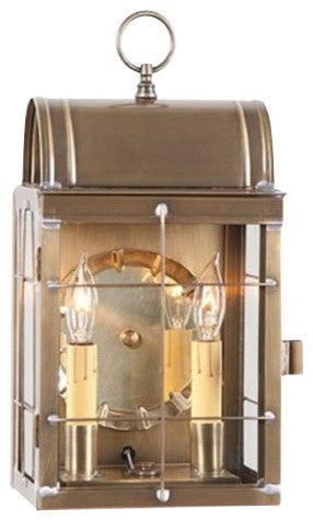 Handcrafted Outdoor Colonia 2-Light Sconce, Weathered Brass