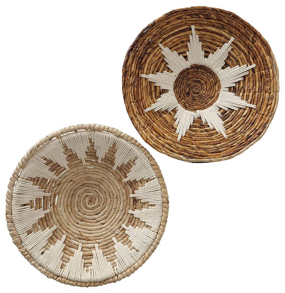 Boho Banana Leaf Wall Baskets, Set of 2