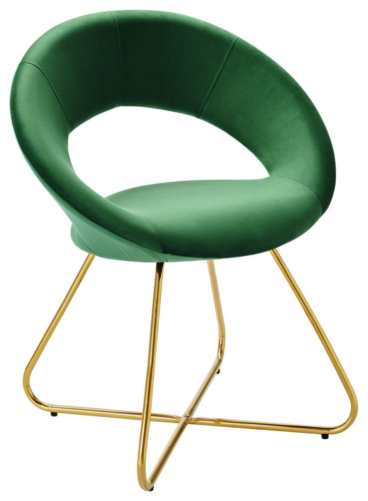 Nouvelle Performance Velvet Dining Chair Set of 2 Gold Emerald -4681