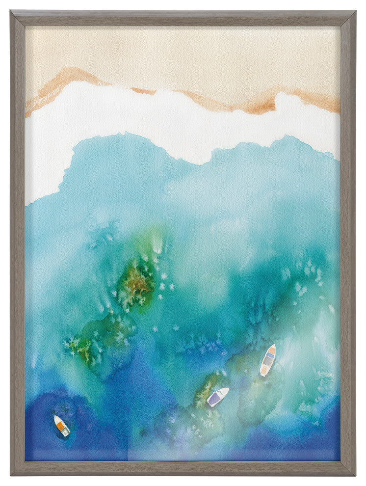 Blake Voyage Framed Printed Glass by Janet Meinke-Lau, Gray 18x24