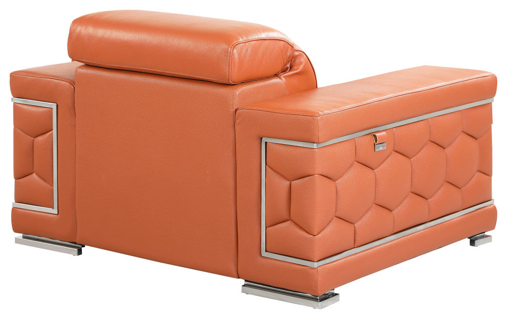 Rome Contemporary Genuine Italian Leather Armchair Camel