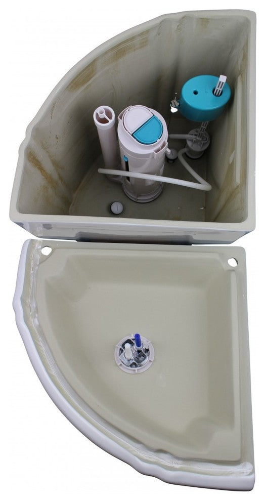 Dual Flush Corner Toilet Tank White Sheffield Grade A Vitreous China