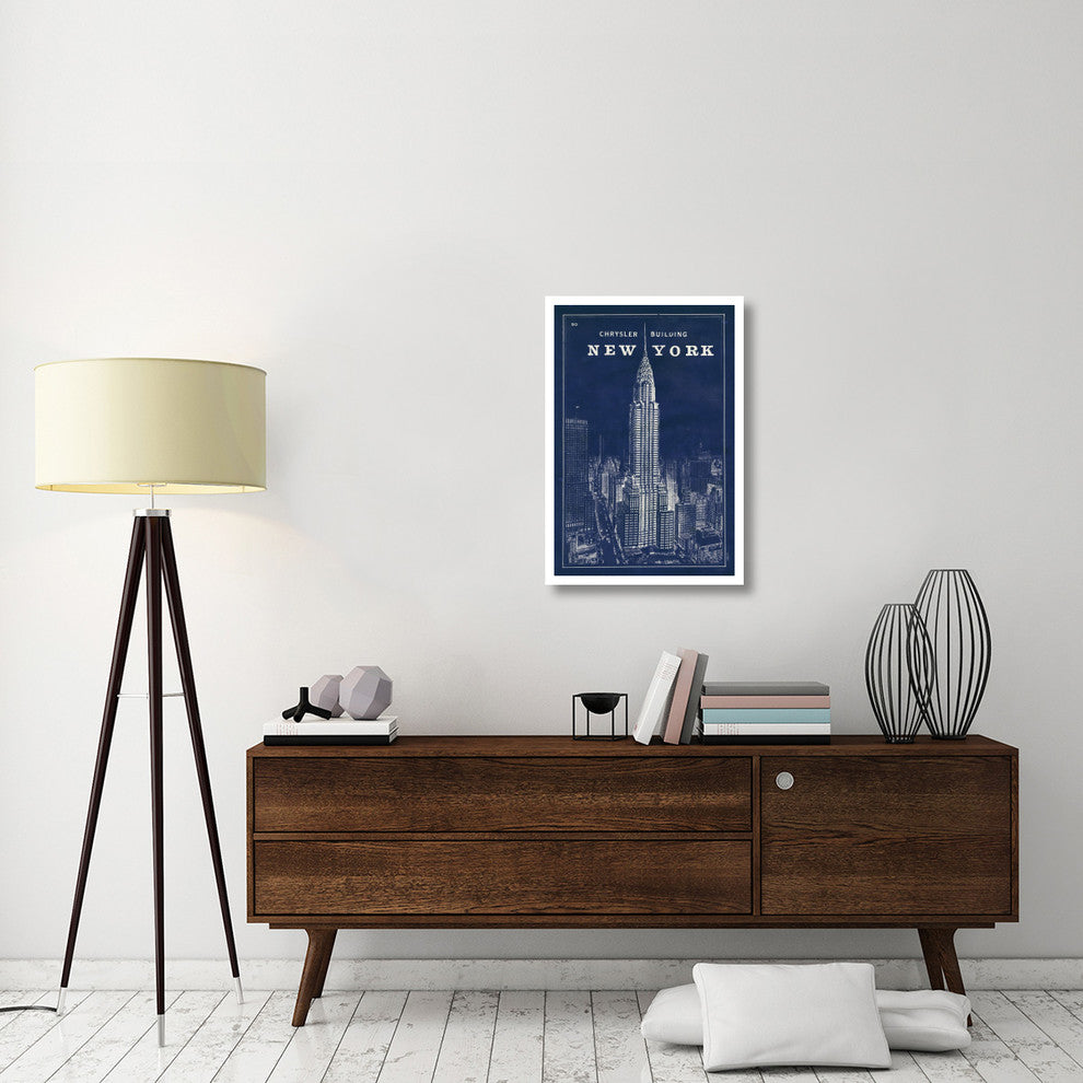 "Blueprint Map New York Chrysler Building" Paper Print by Sue Schlabach, 22"x32"