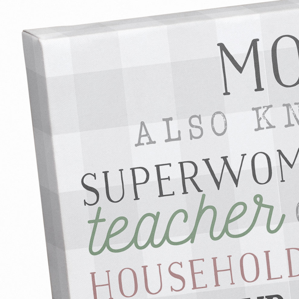 Mom Words 11x14 Canvas Wall Art