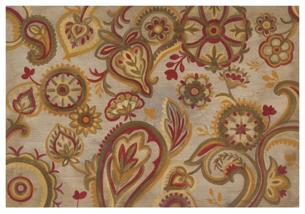 "Linen Paisley" Digital Paper Print by Silvia Vassileva, 38"x26"