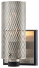 Pilsen 1 Light Wall Sconce, Carb Black With Satin Nickel Accents, Plated Brass