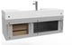 CastelloUSA Amazon 48" Wall Mounted Vanity Set, Gray, White Top, Black Handles