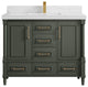 Aberdeen 42 Single Sink Bath Vanity in Pewter Green 2" Calacatta Laza