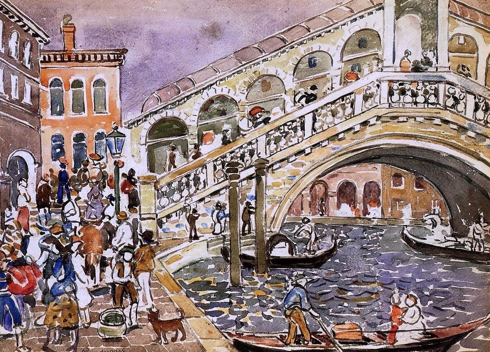 Maurice Prendergast Rialto Bridge Wrapped Canvas