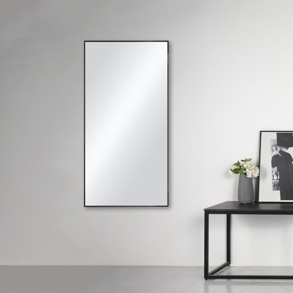 18"x36" Metal Frame Shatterproof Wall Mount Mirror FM1-1836, Matte Black