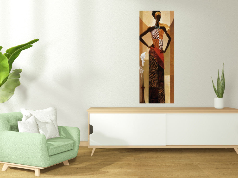 Women With Pattern Dress Giclee Wrap Canvas Wall Art