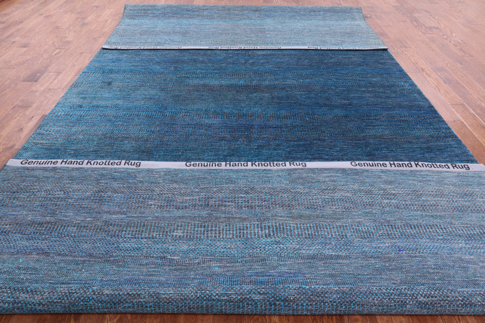 Wool and Silk Super Savannah Gabbeh Hand Knotted Rug 9' 0" X 17' 10"- Q6081