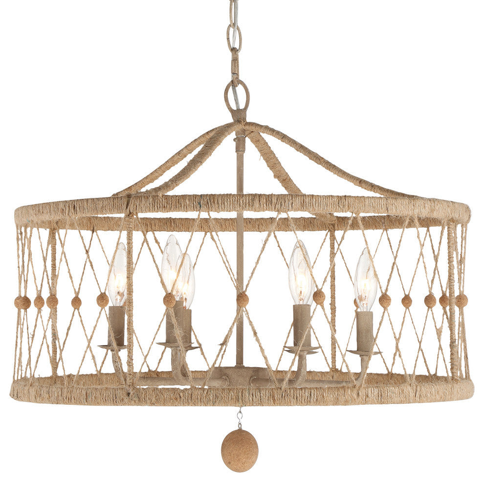 Brixton 6 Light Burnished Silver Chandelier
