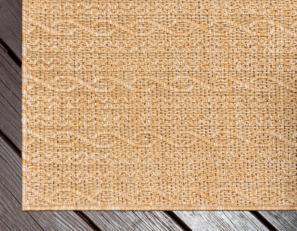 Rug Unique Loom Outdoor Modern Light Brown Rectangular 3' 3 x 5' 0