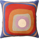 Kandinsky Ruby Square Medium Blue IV Throw Pillow Cover Handmade Wool 18x18"
