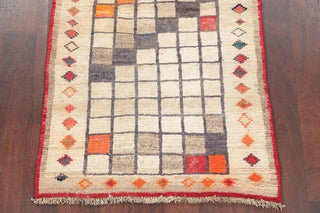 Consigned, Hand-Knotted Oriental Gabbeh Persian Style Area Rug, Brown, 4'9"X2'9"