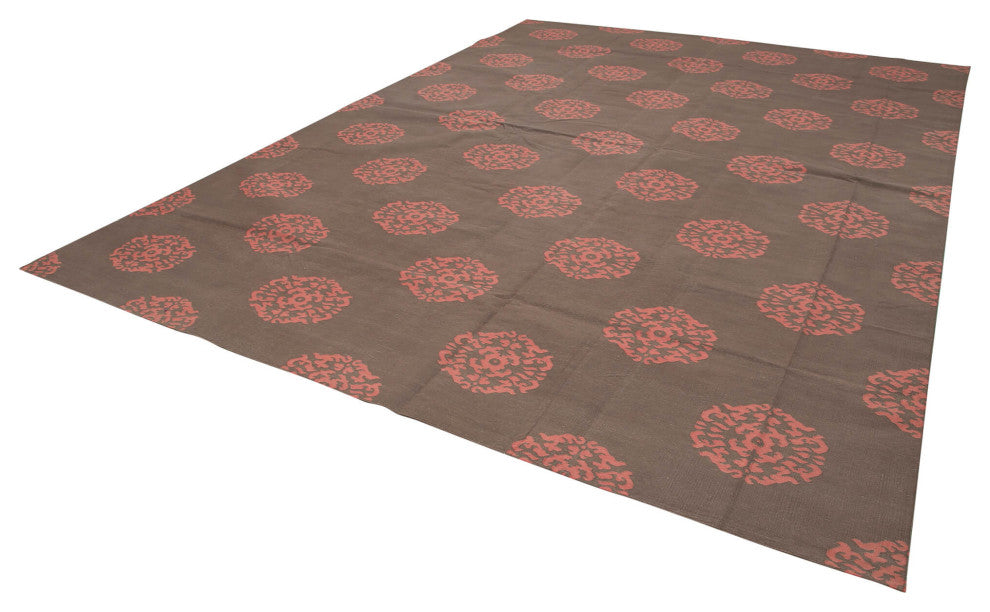 Rug N Carpet - Handmade Wool 10' 3'' x 13' 9'' Flatweave Dhurrie Kilim Rug