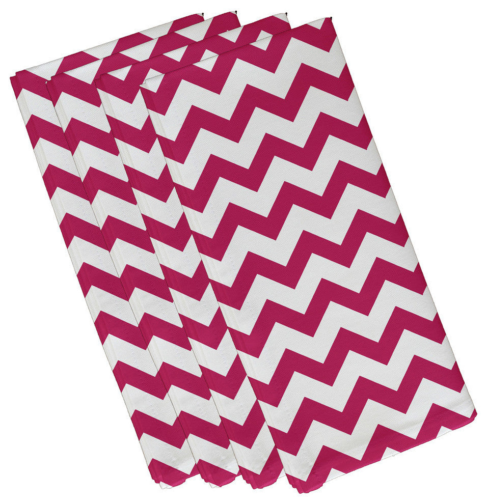 Chevron Decorative Napkin, Fushia, Set of 4