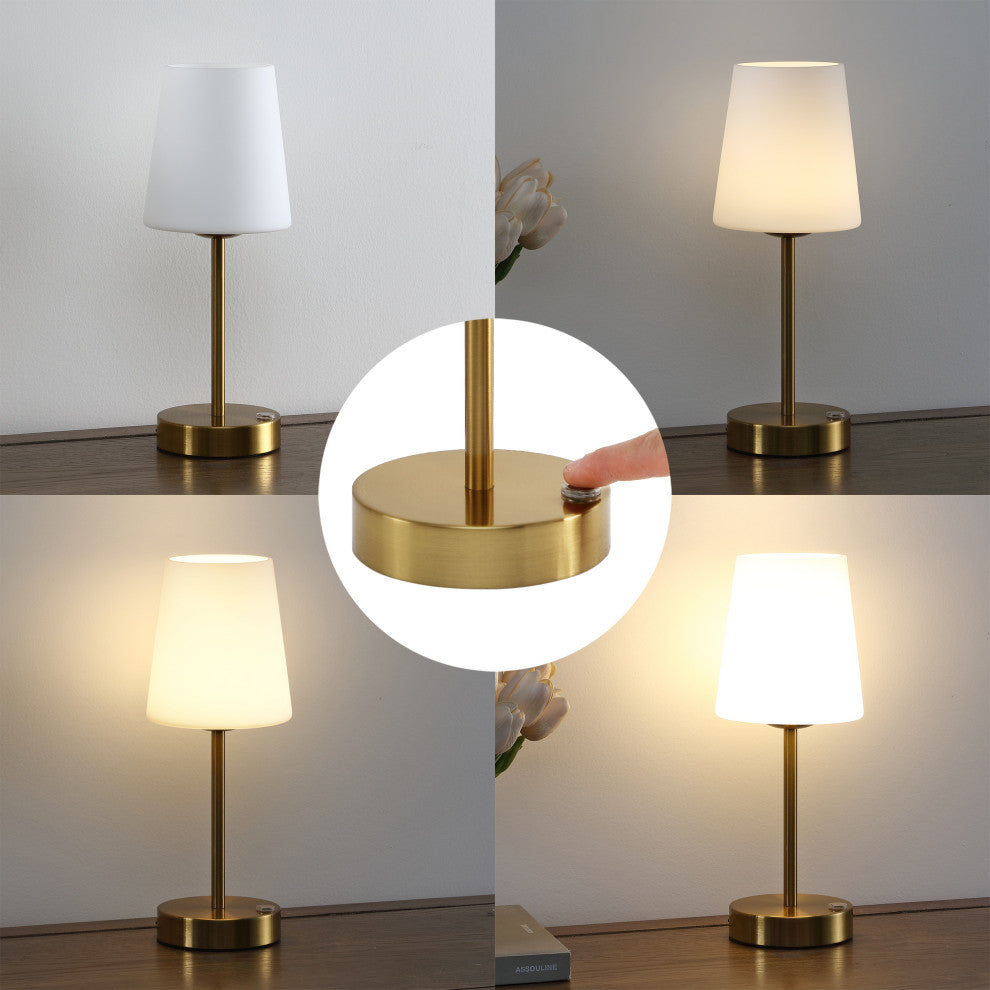 12.75" Modern Minimalist Iron Rechargeable Integrated LED Table Lamp
