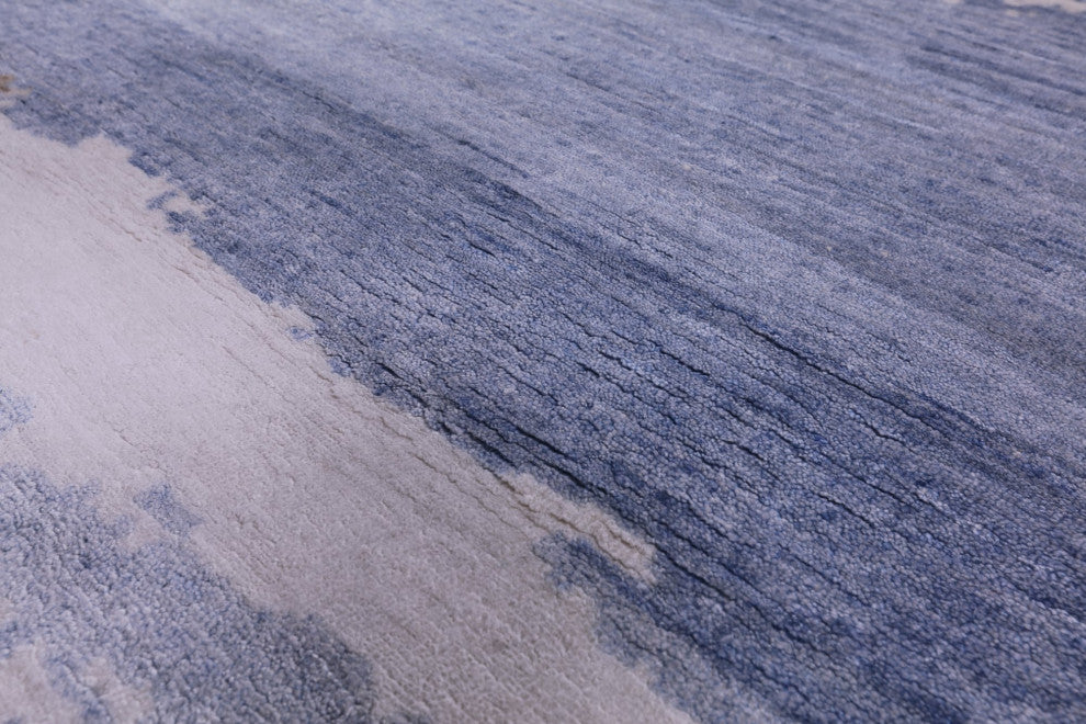 Modern Abstract Silk Hand Knotted Rug 9' 1" X 11' 11" Q5885