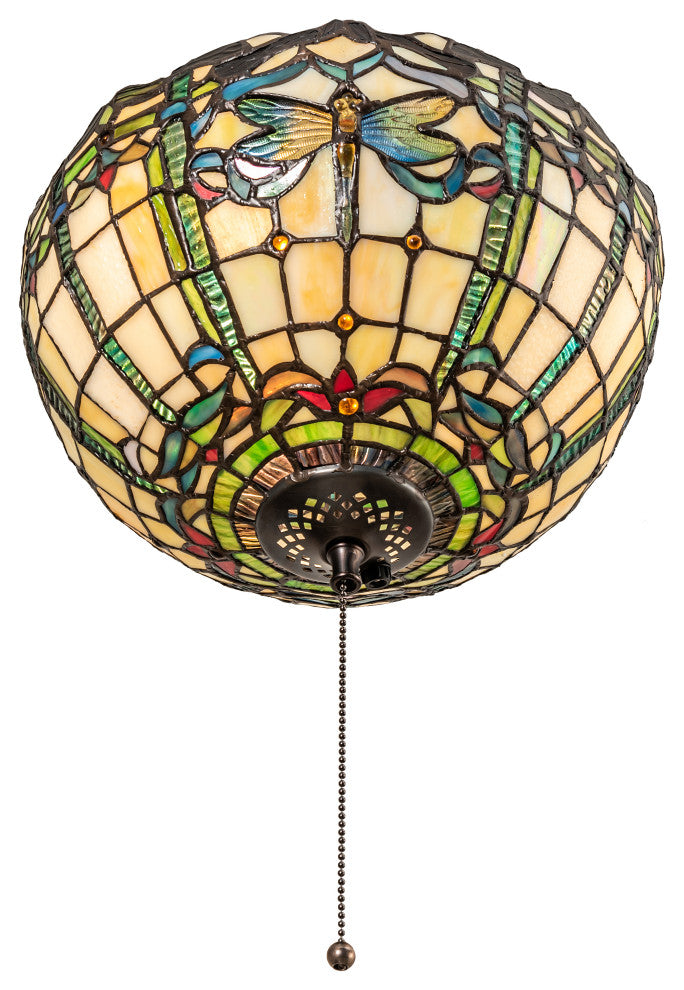 12 Wide Tiffany Dragonfly Fan Light