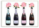 Black Purple and Blue Champagne Bottles With Peonies, Wood Wall Art, 13"x19"