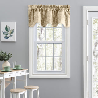 Lexington Leaf Lined Scallop Valance, Tan
