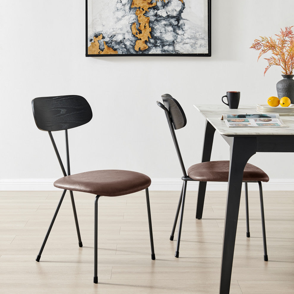 Elise Dining Side Chair, Toasted Dark Brown, Pu