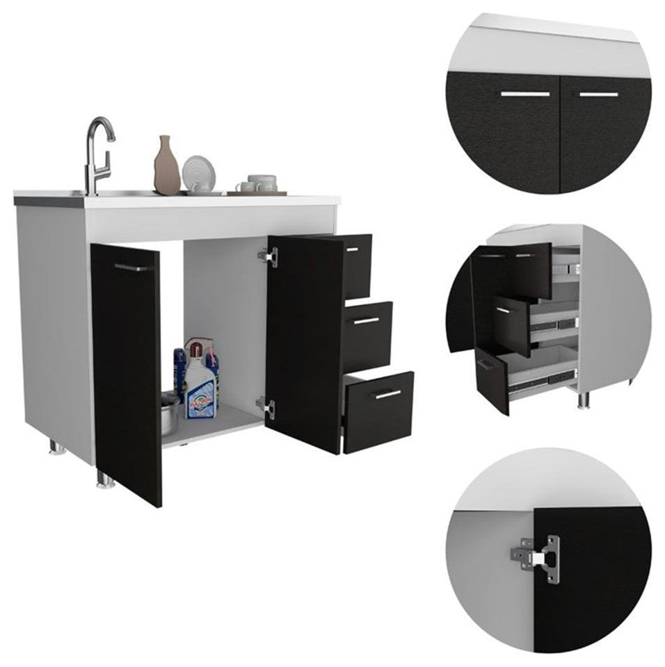 TUHOME Ferretti Base Cabinet  Engineered Wood Cabinets in  Multi-color