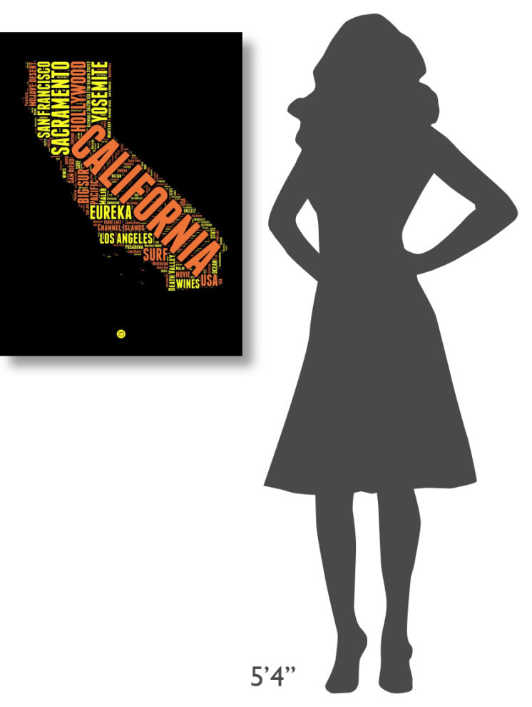 "California Word Cloud 1" Fine Art Print