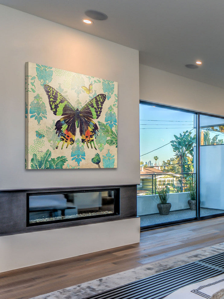 "Madagascar Sunset Butterfly 2" Painting Print on Canvas by Evelia