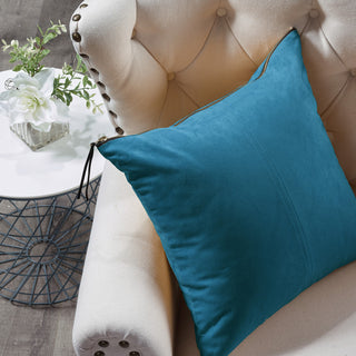 Suede Pillow Shell with Big Zipper, Blue Wing Tea, 20x20"