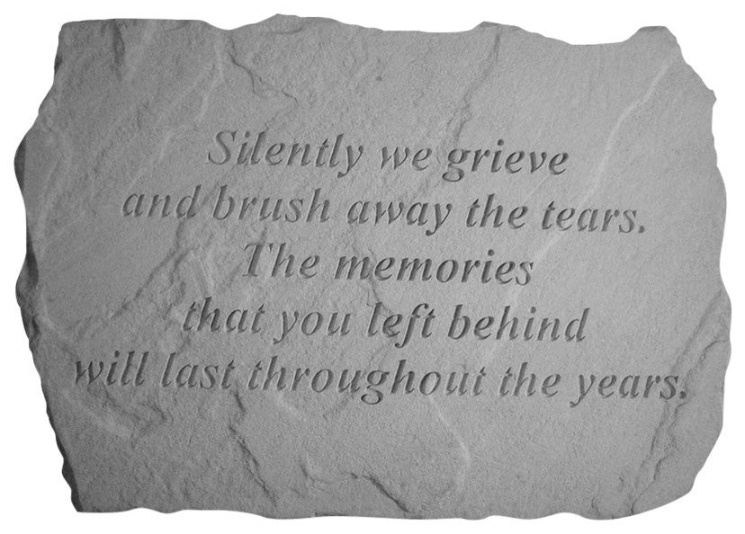 Garden Accent Stone, "Silently We Grieve"