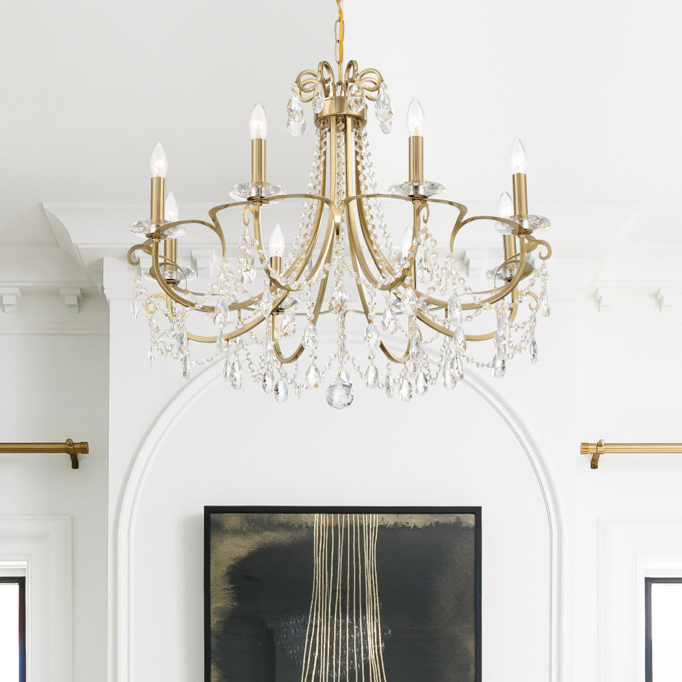 Crystorama 6828-VG-CL-MWP Othello 8-Light Vibrant Gold Chandelier