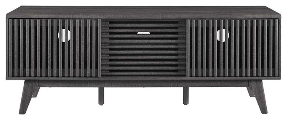 Modway Iterate Modern Wood TV Stand for TVs up to 65" in Charcoal