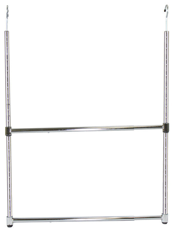 Adjustable Closet Hanger Rod, 2-Tier, Silver